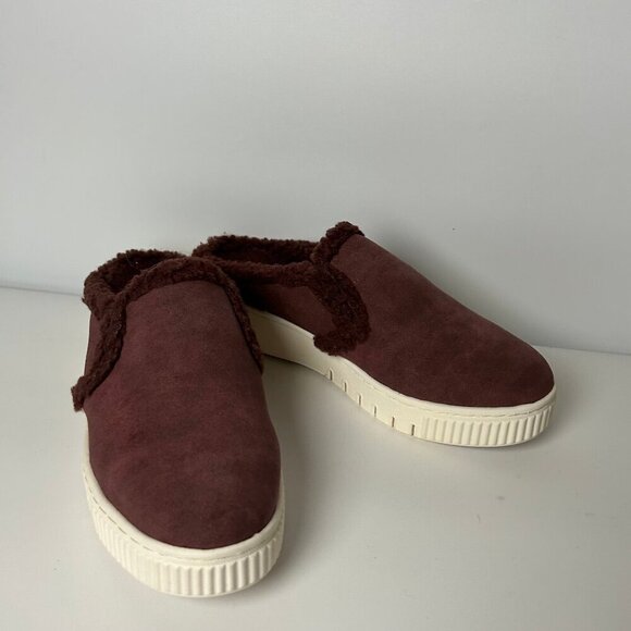 NATURALIZER SOUL Women's Cozy Faux Fur Lined Slip-on Mules Size 8 Burgundy - Picture 1 of 4